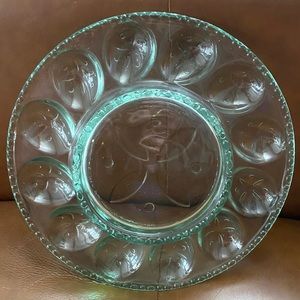 LONGABERGER GLASS DEVILED EGG PLATE/NEW!
